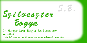 szilveszter bogya business card